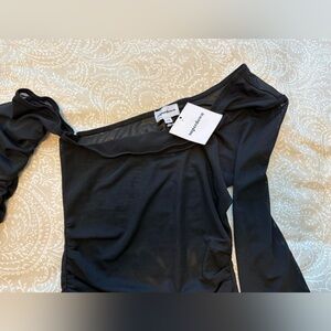 Superdown Black One Shoulder Dress